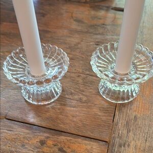 Vintage Glass Candle Holders
